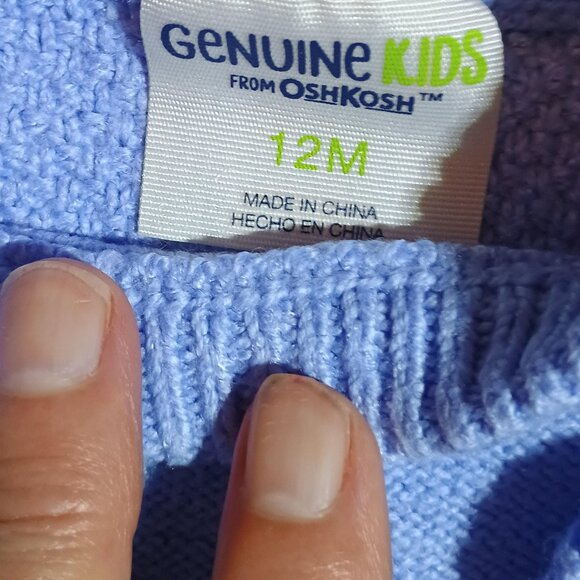 Genuine Kids from OshKosh / Sweater / Kids Girls / Size 12 Months / Light Blue / - Picture 5 of 11